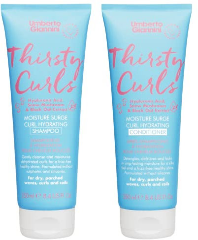 Umberto Giannini Thirsty Curls Curl Hydrating Shampoo & Conditioner Set - for Dry & Dehydrated Curls 2 x 250ml, 500.0 gram