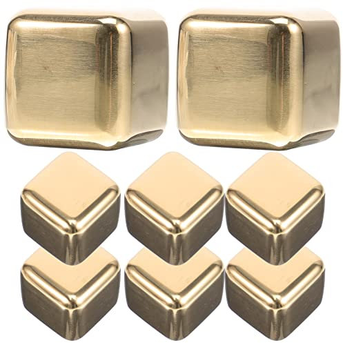 HEMOTON 8pcs Stainless Steel Whiskey Stones for Chilling Beverages Reusable for Home Bar Food-grade Material for Whiskey Cocktails and Parties