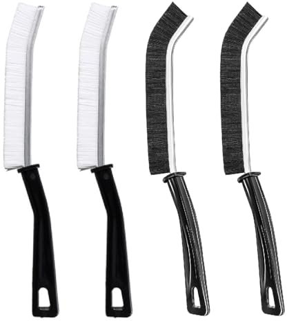 4 Piezas Cepillo de Limpieza de Huecos, Limpiador de Juntas de Azulejos, Cepillo Limpieza Espacios de Cerdas Duras, Cepillo para Fregar Limpiador de Lechada, Para Ventanas Puerta Ranura de Riel