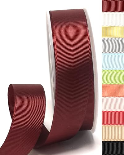 Schleifenband Ripsband 25 Meter x 25 MM Weinrot Ripsschleifenband Dekoband Geschenkband