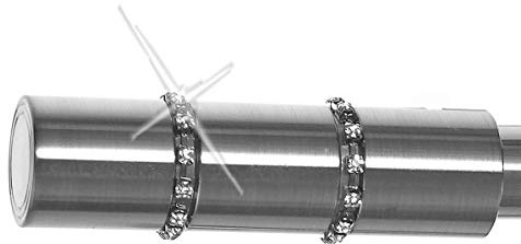 BASIT Endstück für Gardinenstange Ø 16mm Edelstahllook mit Kristall E26