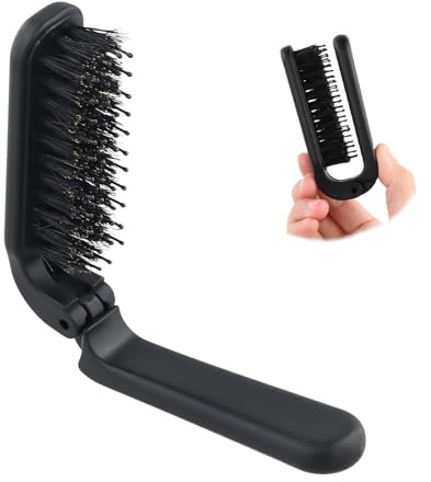 Spazzola per Capelli Pieghevole Spazzola per Capelli da Viaggio con Setole di Cinghiale Pettine per Capelli Pieghevole Spazzola per Capelli Tascabile Massaggio Antistatico