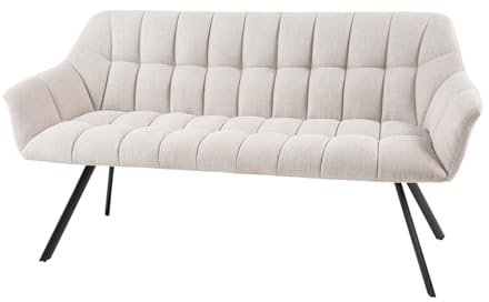Sitzbank PAPILLON - 165cm - champagner beige - Strukturstoff Metall-Gestell