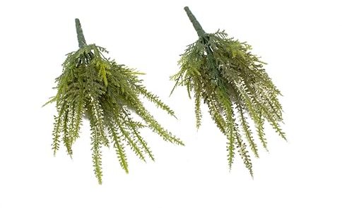 mucplants 2er Set künstliche Erika Kunstblume Stecker Heidekraut Blütenstiele Herbstblume Besenheide Erica (Creme)