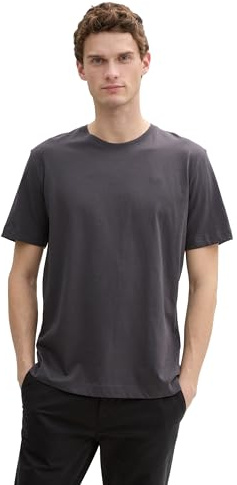 TOM TAILOR basic T-shirt för män, 10899 - Tarmacgrå, L