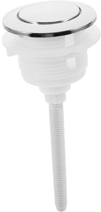 KITANDOVE Pulsador Cisterna Universal para Inodoro BotóN De Descarga De Tanque con DiseñO De Un Solo BotóN En Abs Plata 5 1 2 X 1 8 Pulgadas