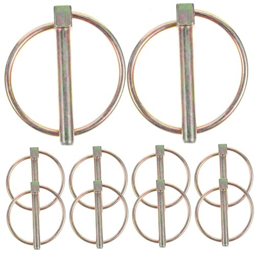 CIYODO Metall Lynchpin 10 Stück Packung mit Legierung Sicherer Stiftbefestigungssatz für Anhänger und Schwere Maschinen Glatte Oberfläche mit Robusten Ringen für Trailer Zubehör