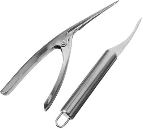 Ciieeo Pulitore per Gamberetti Domestico in Acciaio Inossidabile Sbucciatore Portatile Professionale per Gamberetti Doppio Uso Utensile per Pulizia