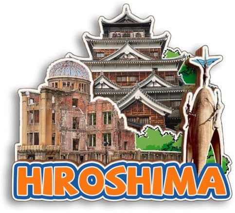 Hiroshima Japanischer 3D-Kühlschrankmagnet, Holz, Stadt, Reise, Souvenir, Kühlschrank-Aufkleber, Zuhause, Küche, Whiteboard-Dekoration