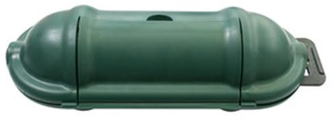 Caja protectora para enchufes resistente a la intemperie, con sellado hermético, ideal para exteriores en terrazas y jardines.