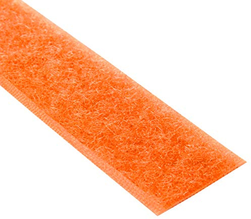 KLEBESHOP24 Ruban autocollant adhésif à boucles seul | Bande scratch autocollante unilatérale | Couleur, longueur, largeur au choix/orange fluo, 20 mm x 3 m