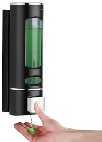 GKSCXEXE 400ML Black Soap Dispenser Wall Mounted, Wall Hand Wash Dispenser