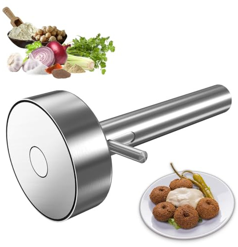 Falafel Meatball Maker with Holes,Stainless Steel Falafel Making Spoon,13 * 6cm Meatball Tool,Easy to Scoop Salad,Ice Cream,Etc.