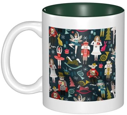 Tasse à café en céramique pour femme Casse-noisette Ballet danse de Noël 330 ml – Tasse à thé imprimée personnalisée pour le bureau ou la maison