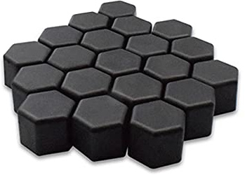 Radschraubenkappen,Padmutterkappen 20 Stück 17 mm 19 mm 21 mm schwarze Auto-Radkappen Schrauben Abdeckungen Muttern Silikon Auto Radnabenschutz Schraubverschluss Styling Anti-Rost-Abdeckung(Black,17mm