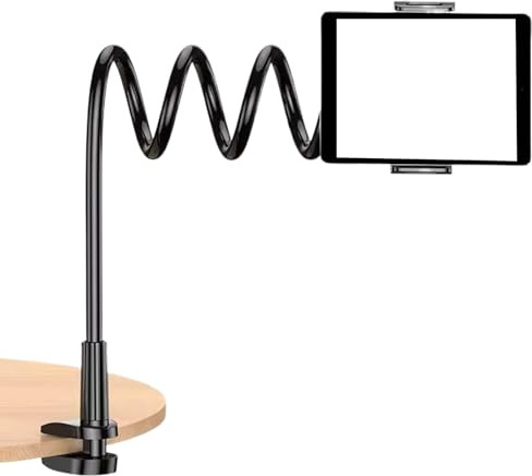Genérico Supporto per telefono a letto, supporto per telefono a letto, braccio flessibile con pinza per libri, cuscino da lettura, comodino, cucina, tapis roulant