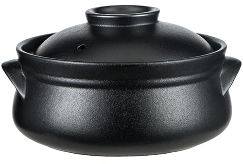 Ceramic Cooking Pot ，Small Copper Saucepans Large Korean Bowl with Lid, Clay with Double Handles Earthenware
