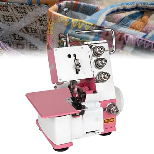 DPLWJPP Macchina Cucire Overlock da Tavolo Macchina da Cucire Tagliacuci Portatile a Quattro Linee Macchina for Uso Domestico Tagliacuci Facile da Usare