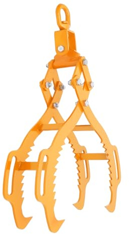 JLYNOWPT 28-Inch Opening Timber Claw Hook, 4 Serrated Claw Hook Log Tongs 1.2T/2645.55 LBS Lifting Capacity, Heavy Duty Steel Swivel Dragging Tong with Anti-Slip Teeth for Tractors, Trucks