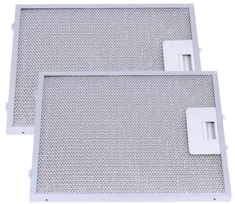 Distri+ - Lote de 2 filtros de metal antigrasa compatible con campana AEG, Electrolux, Elica, Whirpool... Ref. 50299664008, 482000031147, C00273128... Tamaño: 248 x 222 mm
