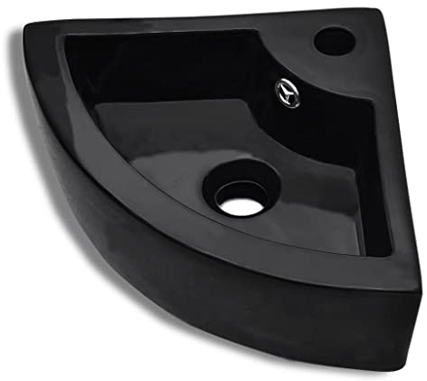 vidaXL Waschbecken mit Überlauf 45 x 32 x 12,5 cm Schwarz