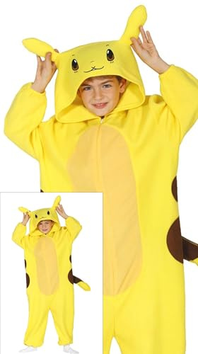 FIESTAS GUIRCA | Costume de Chinchilla Électrique Enfant (10-12 ans) - Costumes de Jeux Vidéo pour Fêtes à Thème - Idéal pour Garçons et Filles - Jaune et Marron