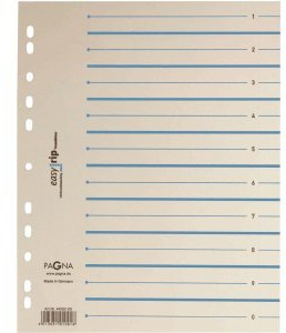 Pagna Trennblätter A4 perforiert 210g/qm VE=100 Stück blau