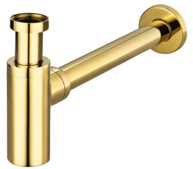 Sifón minimalista de 1'1/4 para lavabo moderno, dorado
