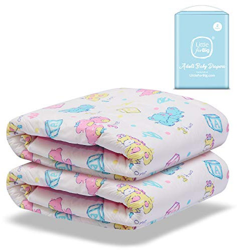 LittleForBig 5500-5800 ml Erwachsenen Gedruckten Windeln 2 Stück - Vintage Baby (M)