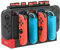 FYOUNG - Cargador compatible con Joy Con para Switch & OLED Model con ranura para tarjeta de juego, 4 en 1 soporte de estación de carga para mandos con indicador LED