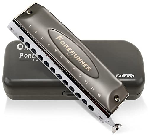 East Top Chromatic Harmonica Tonart C 12-Loch 48 Töne Mundharmonika für Anfänger Spieler, Anfänger, Studenten, Erwachsene,als bestes Geschenk