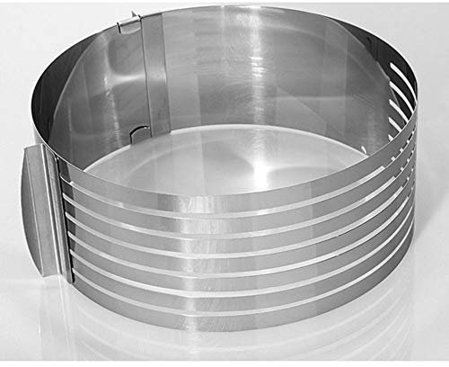 Hotaden Cake Ring Cake Slicer Stainless Steel Cake Mold Adjustable Retractable Circular Cake Mold Layered Baking Tool Kit