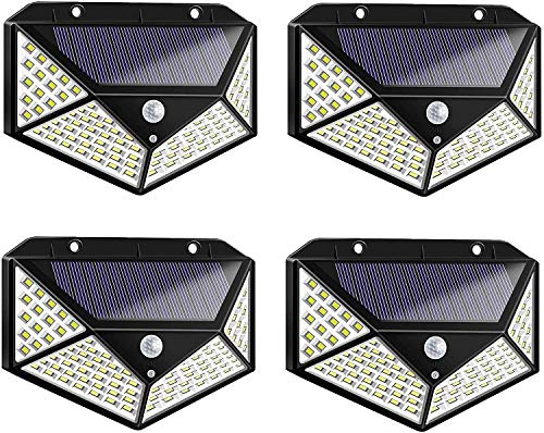 TEMPO DI SALDI Fyra Utomhus Solenergispotlights med 100 LED och skymningssensor