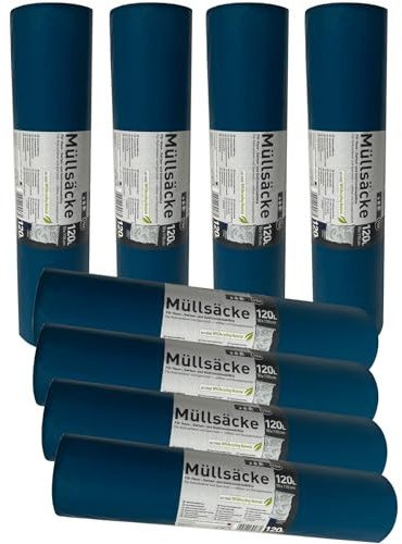 120 Müllsäcke Schwerlast 120L 70my 700x1100mm Blau | Quality Plus, Müllbeutel, Bauschutt, Gartenabfälle, reißfest