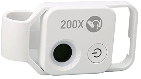 CCYLEZ 200X Telefonmikroskop, Taschenmikroskop mit CPL-Objektiv, Universalclip für Smartphones und Tablets, Weiß