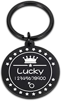 Custom Dog Id Tag Personalised Pet Cat Address Book Puppy Medal With Engraving Collar Pendant For Large Dogs Pets Accessories,black