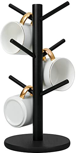 MyLifeUNIT Mug Holder Tree, Coffee Cup Holder with 6 Hooks (Black)