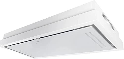 Gurari Hotte de plafond GCH C 343 120 WH Prime Hotte encastrable à chaleur tournante 90 cm • Moteur EBM 1000 m³/h • Hotte en verre blanc • Ionisation • Touch-Control • Télécommande
