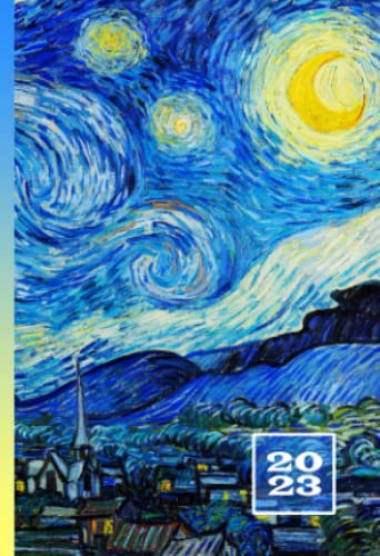 2023: A6 Taschenkalender | 1 Woche auf 2 Seiten Terminplaner | Buchkalender im Mini Format A6 | Weekly Planner Kalender | Jahresplaner Kalenderbuch | ... | Wochentaschenkalender | Van Gogh Sterne