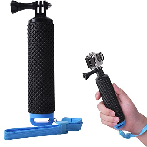 Wasserdicht Handgriff für Action Kameras, Gopro 8 Zubehör, Gopro 9 Zubehör, GoPro Hero 10, 7, 6, 5, 4, Hero(2018) (Blau)
