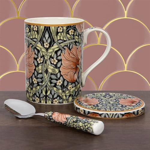 Mug, Coaster, and Spoon Set | Pimpernel design | Set of 3