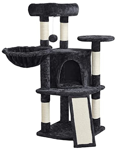 Yaheetech Árbol Rascador para Gatos Altura 106 cm Torre de Gatos Negro