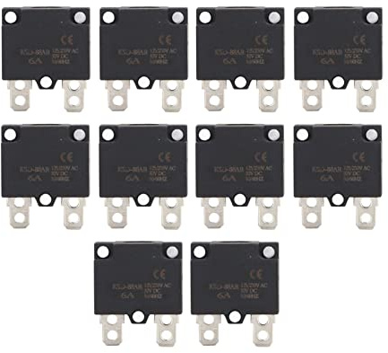 10 Pezzi Interruttore Termico, Fusibile AC125 20A Auto Reset Protezione da Sovraccarico per Auto Giocattolo per Bambini (10A)