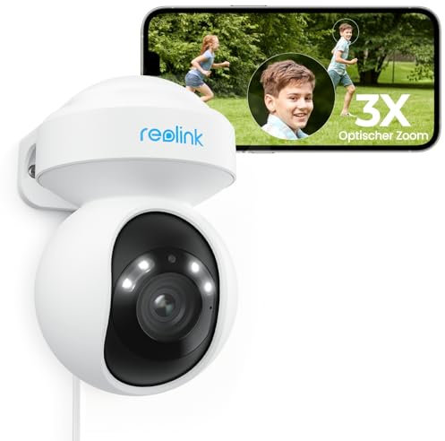 Reolink PTZ Security Camera 4K Outdoor Wi-Fi 6, Auto Tracking Spotlight Camera Plug-in, Human/Vehicle/Animal Detection, 3X Optical Zoom, Color Night Vision, 2-Way Audio, 2.4/5GHz WiFi, E1 Outdoor Pro