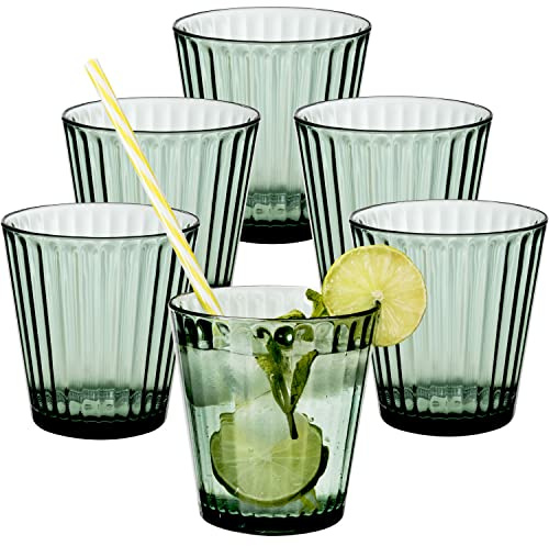 6x Campingglas Acryl 360ml grün Trinkglas Kunststoff Garten Picknick Becher