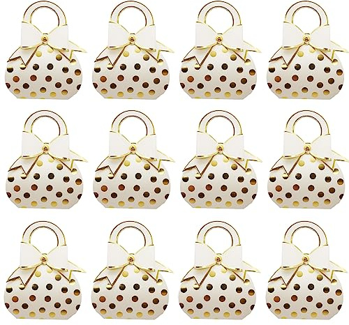 Hochzeit Geschenkbox 50 Stück Geschenkbox Gastgeschenk Kartonage klein Süßigkeiten Kartons Bonboniere Kasten Gastgeschenke Schachtel für Tischdeko, Hochzeit Taufe Party Geburtstag (Beige)
