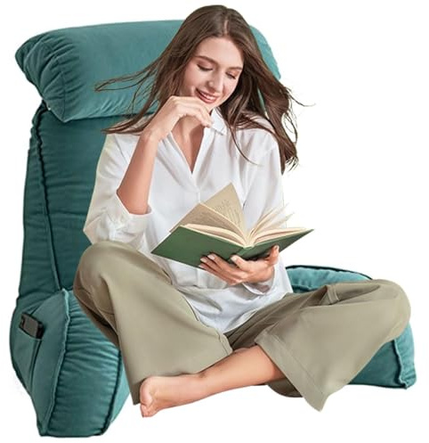 AMZZHAO Coussin de Lecture avec Accoudoirs,Oreiller Cervical Dossier de Soutien Lombaire,Dossier de canapé,Housse Lavable,Détendez-Vous ou travaillez confortablement