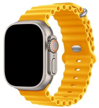 HdanMole Ocean Klockarmband i silikon som är kompatibel med Apple Watch Ultra på 49 mm, 45 mm, 44 mm, 42 mm, 41 mm, 40 mm och 38 mm, mjukt sportband för iWatch Series Ultra 8, 7, 6, 5 och 4 SE,