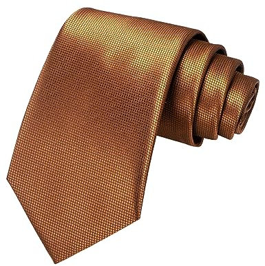 JEMYGINS Herren-Krawatte im karierten Muster und einfarbigen Design für formelle Anlässe,Braun