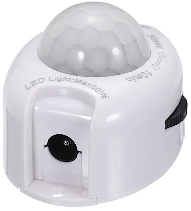 sourcing map DC 5V-24V PIR Movimiento Activado Sensor Interruptor para Cocina Gabinete LED Tira Luz, con Luz Sensor Blanco